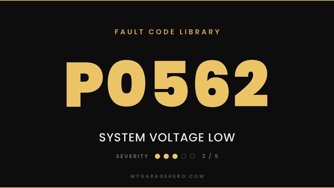P0562 fault code banner - system voltage low - severity 3/5 - My Garage Hero