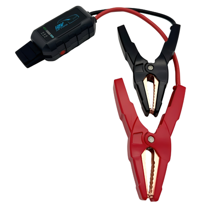 Boost N Inflate heavy-duty car jump leads with red and black insulated clamps