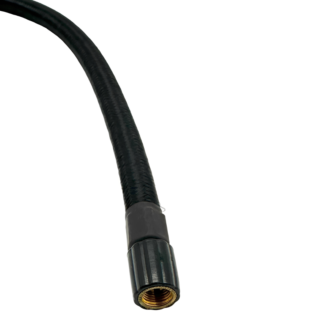 Close-up of Boost n Inflate air hose showing the hose end without the tyre valve connector