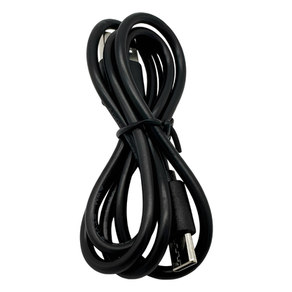 Boost N Inflate charging cable for portable jump starter, black cable with connector on a white background